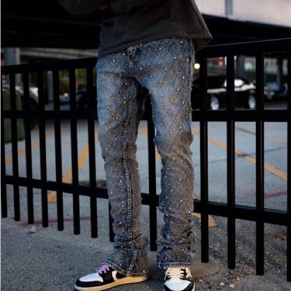 Guapi light wash rhinestone Men's Jeans